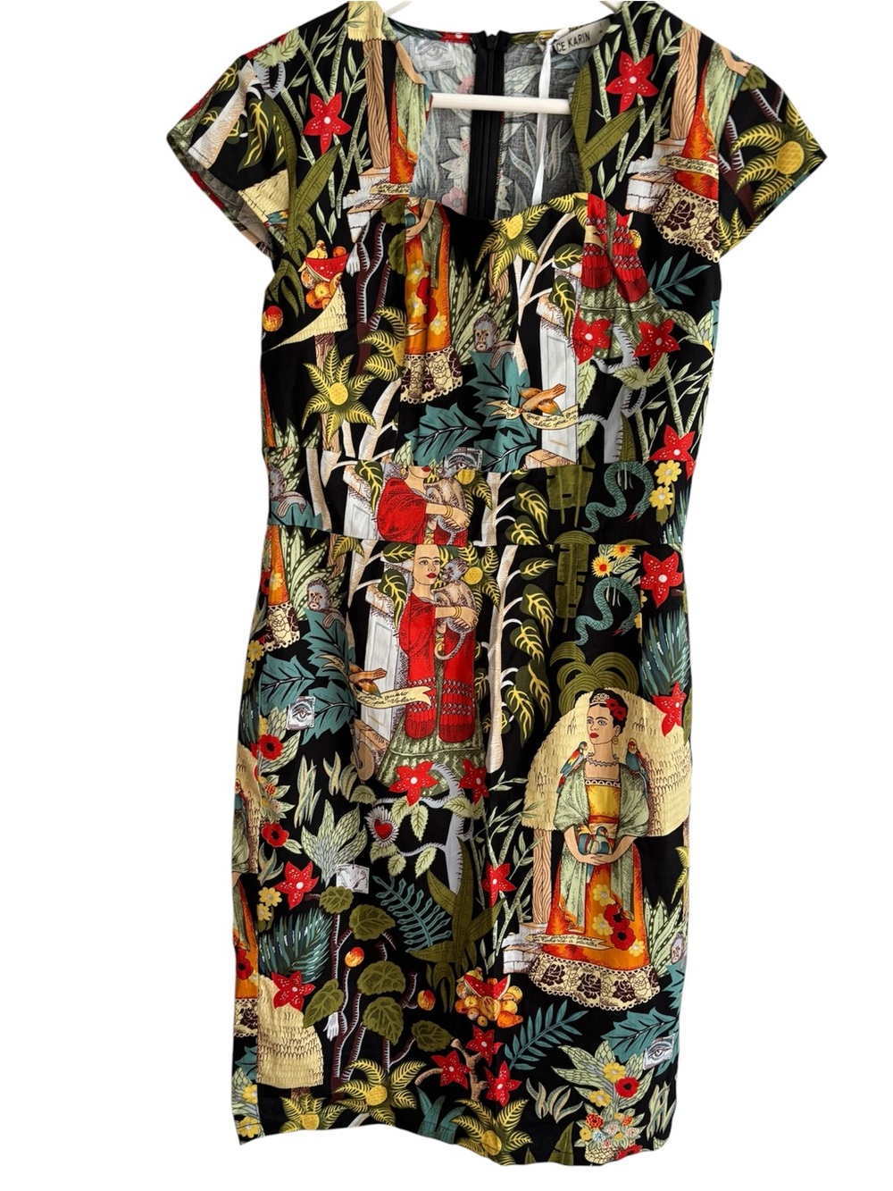 Grace Karin Frida Black Floral Tropical Print Dress-NWT - Picture 4 of 9